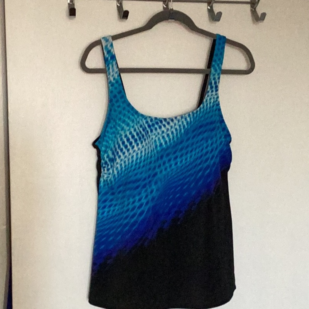 Reebok Blue Fitted Swim Tankini Size 18 - Picture 2 of 11